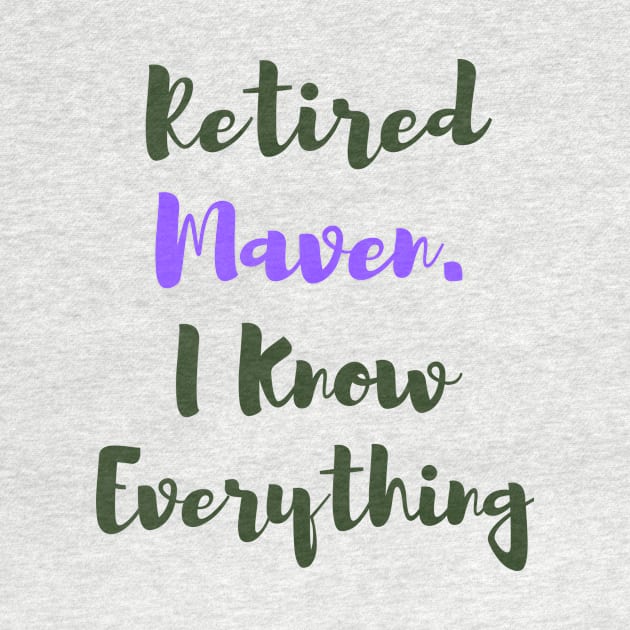 Retired Maven. I Know Everything - Funny Yiddish Phrases by MikeMargolisArt